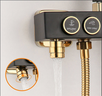 Kit de douche chaude et froide Smart SPA avec robinet mural, support de sol multifonction, finition brossée