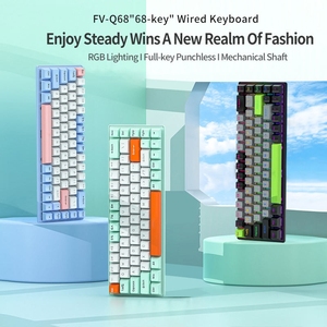 Lvkidron Bàn phím cơ chơi game chống va chạm cầm tay chống va chạm tự trao đổi nóng tự làm bằng USB có dây 68 phím - Product Image 2