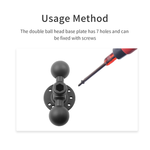 VINmounts 1.5 Inch Double Ball Adapter with Round Base AMPS Standard Holes Marine-grade Aluminum <b>Bracket</b> for Mounting 2 Devices - Product Image 3