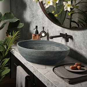 <span class=keywords><strong>Lavabo</strong></span> da <span class=keywords><strong>Bagno</strong></span> in Ceramica Fatto a Mano, <span class=keywords><strong>Design</strong></span> Moderno ed Elegante di Forma Ovale - Product Image 3
