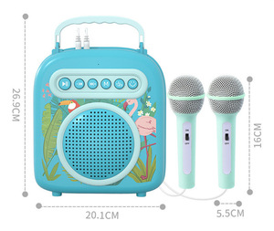 Micrófono para niños <span class=keywords><strong>Karaoke</strong></span> Máquina de cantar Doble trigo Micrófono para el hogar Audio Música Juguete - Product Image 6