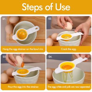 Separador de Yema y Clara de Huevo de Plástico PP de Grado Alimenticio, Fácil de Limpiar, Utensilio de Cocina para Hornear, Colador de Huevos, Cuchara Divisora, Accesorios de Cocina - Product Image 3