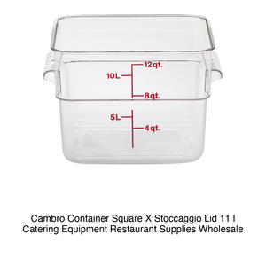 Square Food Storage <b>Container</b> 11 L, without Lid Cambro 12Sfscw - Product Image 2