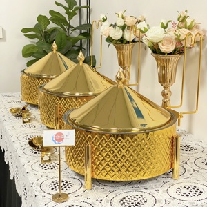 Plats de service de luxe 9L pour buffet de restaurant, chauffe-plats pour traiteur, mariage, fête, maintien au chaud des aliments - Product Image 1