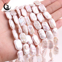 Perles de culture d'eau douce rectangulaires de 11x18mm en gros, perles baroques en vrac pour la fabrication de bijoux, perles naturelles
