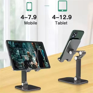 Support de bureau portable réglable en hauteur, pliable, avec stabilisateur, support flexible pour téléphone portable et iPad, pour utilisation sur lit ou bureau - Product Image 2