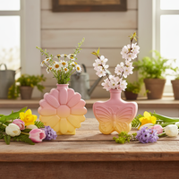 Ensemble de mini-vases de table en verre ambré avec design Art Déco pour les commandes en gros de décoration de mariage