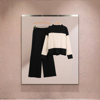 Ensemble robe pull en tricot d'automne deux pièces, respirant, coupe ample, tenue décontractée pour femmes