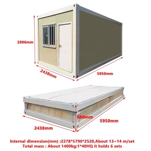 Winfair giá rẻ đúc sẵn prefab 20ft có thể tháo rời Modular container nhà sản xuất mô-đun sang trọng trong mozambique 30m2 - Product Image 2