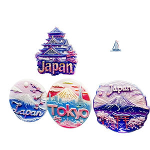 Artisanat en résine métallique 3D de ville japonaise, adhésif magnétique écologique pour réfrigérateurs, vente en gros de souvenirs touristiques - Product Image 3
