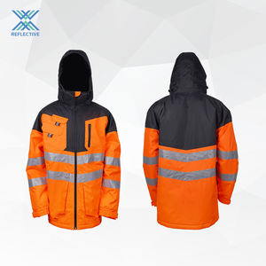 Chaquetas de invierno reflectantes de uniforme de trabajo de seguridad de poliéster impermeable de <span class=keywords><strong>alta</strong></span> <span class=keywords><strong>visibilidad</strong></span> para hombre LX - Product Image 4