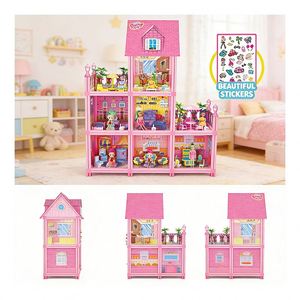 Luxury Kids Doll House Mansion With <b>Pool</b> <b>Slide</b> Elevator Balcony Bedroom Furniture Pretend Play Gift for Girls - Product Image 6