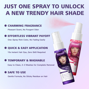 Spray colorant capillaire temporaire multicolore, <span class=keywords><strong>craie</strong></span> capillaire instantanée lavable à usage unique, pour coiffure DIY, fêtes, festivals, maquillage de scène - Product Image 2