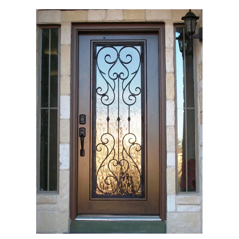 Benutzer definierte moderne exklusive Tür Außen front Eingang Sicherheit Luxus dekorative Schmiedeeisen Doppeltüren für Häuser Villa