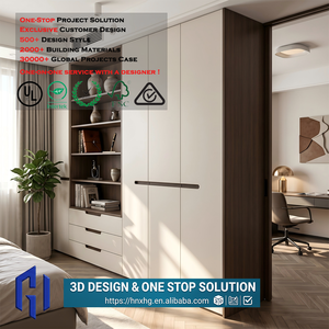 Armoires et placards <span class=keywords><strong>de</strong></span> luxe personnalisés HG, meubles <span class=keywords><strong>de</strong></span> chambre à coucher modernes intégrés avec cadre en aluminium et <span class=keywords><strong>porte</strong></span> en verre - Product Image 1
