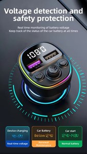 เครื่องส่งสัญญาณ FM แบบพกพาฟันสีฟ้าชุดรถแฮนด์ฟรี FM Modulator เครื่องส่งสัญญาณวิทยุไร้สายเครื่องเล่น MP3 พร้อม USB Car Charger - Product Image 2
