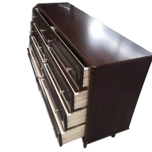 Cómoda de Madera Maciza Estilo Americano, Cajonera de Ocho Cajones, Gabinete de Almacenamiento de Caoba, Muebles para Dormitorio - Product Image 5