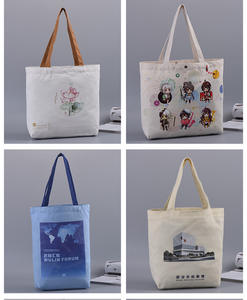 Sacs fourre-tout pliables en toile de coton réutilisables personnalisés blancs et noirs avec logo sérigraphié, pour cadeaux - Product Image 2