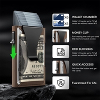 Portefeuille en aluminium avec pochette arrière élastique Porte-cartes de crédit RFID Mini Slim Wallet Automatic Pop up Bank Card Case