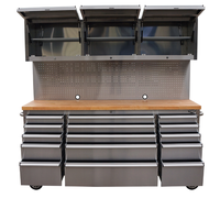 Armoire à outils mécanique robuste en acier inoxydable de haute qualité avec 15 tiroirs, personnalisable OEM, armoire à roulettes pour atelier
