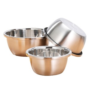 Juego de tazones de acero inoxidable 304, tazones de cocina gruesos para mezclar y preparar alimentos - Product Image 1