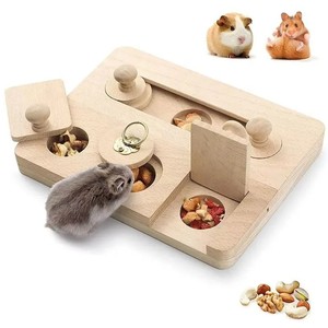 Creative Wooden Feeder <b>for</b> Golden Hamsters Daily <b>Interactive</b> Home Snack Dispenser <b>Toy</b> <b>for</b> <b>Dogs</b> and Other Animals - Product Image 1