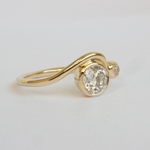 Nuovo design 18k oro diamante fede nuziale delicato <span class=keywords><strong>argento</strong></span> sterling <span class=keywords><strong>onda</strong></span> di diamanti anelli di fidanzamento unici dito grosso - Product Image 2