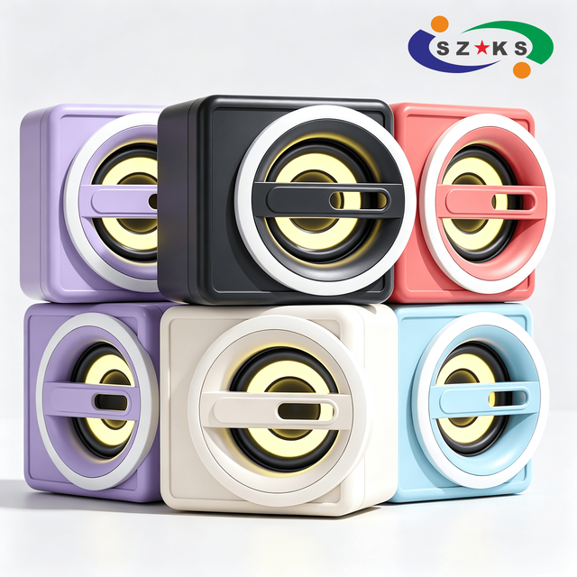 ks K1 Mini Desktop Speaker with Subwoofer Built-in Mic RGB LED App Control Portable for Home/Office USB/Wi-Fi/ Bass SoundSpeaker