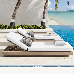 Tumbona <span class=keywords><strong>de</strong></span> jardín <span class=keywords><strong>de</strong></span> <span class=keywords><strong>madera</strong></span> <span class=keywords><strong>de</strong></span> teca para exteriores, muebles <span class=keywords><strong>de</strong></span> playa para Patio <span class=keywords><strong>de</strong></span> ocio personalizables modernos <span class=keywords><strong>de</strong></span> gama alta impermeables - Product Image 1