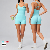 Combinaison de yoga une pièce sans couture pour femme, dos nu, sexy, avec effet froncé aux fesses, tenue de sport, justaucorps d'entraînement, logo personnalisé