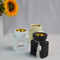 Brûleur d'arôme en céramique personnalisé huile essentielle évider bougeoir encensoir à la mode ameublement brûleur d'encens