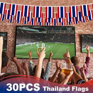 Guirnalda de Banderines de Tailandia, Bandera de Doble Cara Plegable de Poliéster, Banderas Pequeñas para Fiestas Escolares y Deportivas - Product Image 5