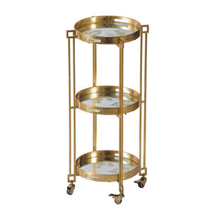 Alambre de hierro, jaula de pájaros dorada, diseño de 4 niveles, carrito de servicio, 79x75x46 CMS, mesa de Metal móvil de cuatro ruedas, restaurante de Hotel - Product Image 2