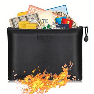 High Quality Fireproof Water Resistant <b>Document</b> Card Cash <b>Bag</b> with Zipper - Product Image 1