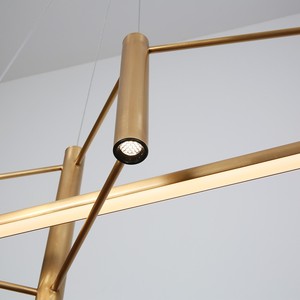 Custom Copper Lighting bar Dining Room <b>Kitchen</b> Pendant Light Fashion Antique Brass Bedroom Led Long Linear Chandeliers Lamp - Product Image 6