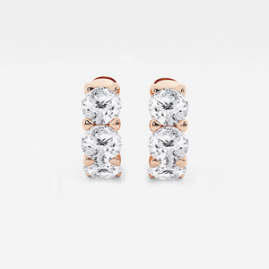 Pendientes de aro con diamantes cultivados en laboratorio, redondos, 3 Ctw, para mujer, joyería fina brillante, elegante, minimalista, regalo para el día a día - Product Image 1