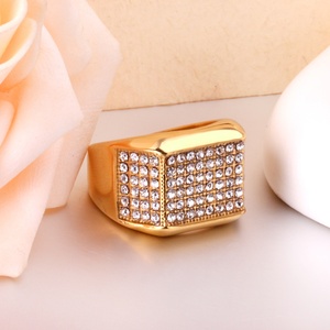 Anillo de Boda Chapado en Oro PVD de 18K de Arabia Saudita, con Circonita Cúbica, Diseños de Joyería, Precio de Anillos de Acero Inoxidable - Product Image 4