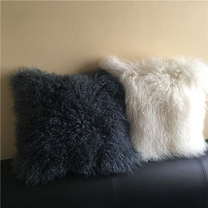 Mông Cổ Cừu lông Gối trang trí lông ném - Product Image 1