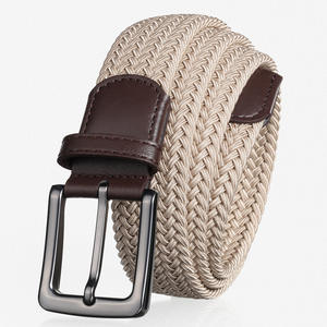 Ceinture de <span class=keywords><strong>golf</strong></span> tressée élastique haut de gamme pour hommes et jeunes, 3,4 cm, boucle à ardillon professionnelle en alliage, en nylon tressé et en cuir - Product Image 3
