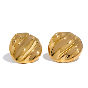 Boucles <span class=keywords><strong>d</strong></span>'oreilles clous géométriques rondes brillantes en acier inoxydable 316L JINYOU 973, anti-allergiques, métal simple, bijoux quotidiens - Product Image 1
