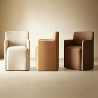 Chaises de salle à manger modernes en bois avec coussin, fauteuils de salle à manger confortables en tissu à accoudoirs peu encombrants pour les acheteurs de restaurants