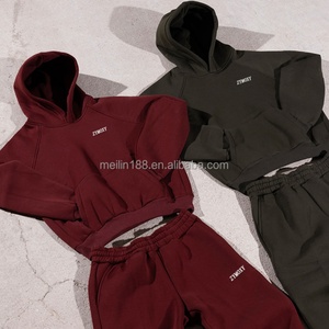 Fabricant de vêtements personnalisés : Ensemble deux pièces unisexe (hoodies et pantalons de survêtement amples), survêtement de jogging vierge - Product Image 2