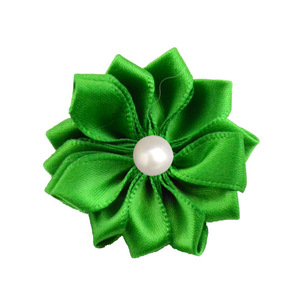 4cm Tissu Satiné Pailleté Perlée Fleur Cousu Main Moyen Collant <span class=keywords><strong>Nacre</strong></span> Fleur Pour Enfants Chapeaux Accessoires De Cheveux - Product Image 6