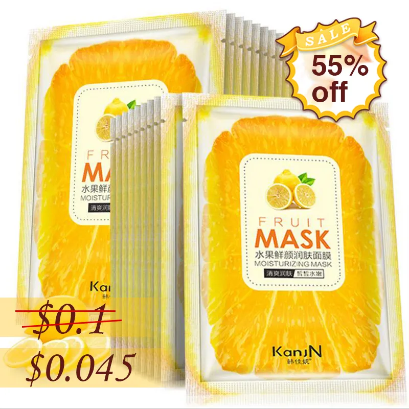 Pabrik Harga Murah Anti-Aging Organik Segar Lemon Masker Wajah Pelembab Whitening Facial Mask