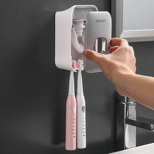 Fourniture d'usine noir gris entièrement automatique presse-dentifrice sans poinçon mural paresseux porte-brosse à dents hôtel usage domestique - Product Image 3