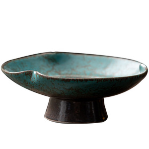 Posavasos retro de cerámica con esmalte azul, base para taza de té, accesorio para ceremonia de té Kung Fu, forma redonda, origen Dehua - Product Image 5