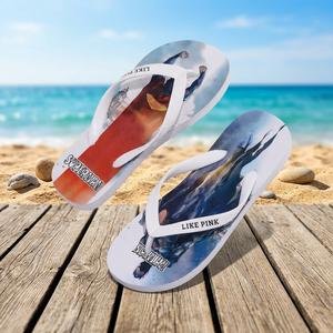 Customized Breathable Open Toe EVA Rubber Flip Flops Front/Back Straps Printed Glued Pattern All Seasons Outdoor <b>Slippers</b> Men - Product Image 3