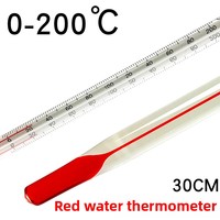 Customizable ODM 30cm Red Glass Rod Thermometer 0-200℃ Range for Water and Alcohol Temperature Instruments