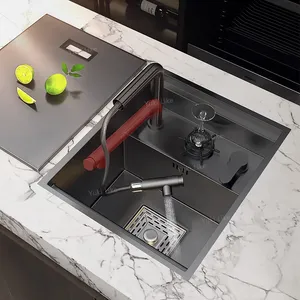 <span class=keywords><strong>Lavello</strong></span> da <span class=keywords><strong>Cucina</strong></span> a Scomparsa in Acciaio Inox da Appoggio Mini a Vasca Singola <span class=keywords><strong>Piccolo</strong></span> Multifunzione per Camper Bar Caffè con Coperchio per Giardino Balcone - Product Image 5