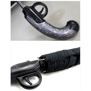 Parapluie noir pour homme avec poignée en forme de pistolet, <span class=keywords><strong>8</strong></span> baleines, pliable, imperméable, coupe-vent, portable pour affaires et anniversaires G26-54 - Product Image 4